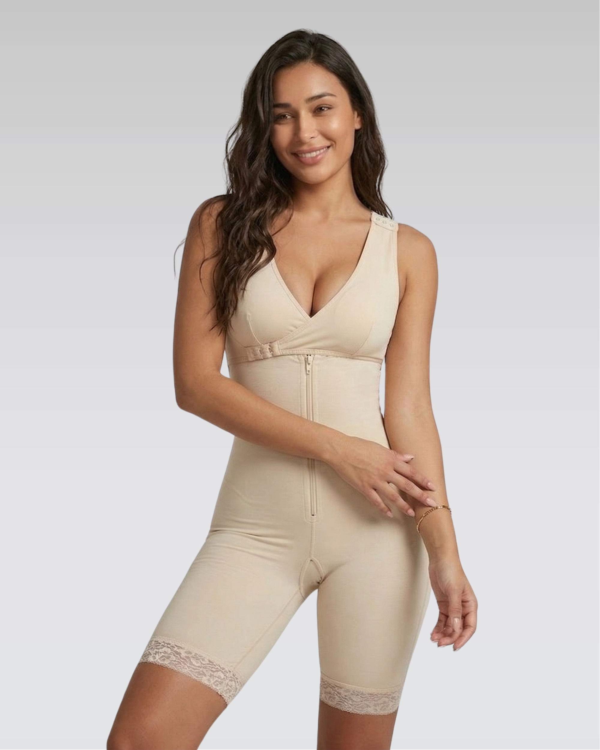 Zip-front sculpt bodysuit