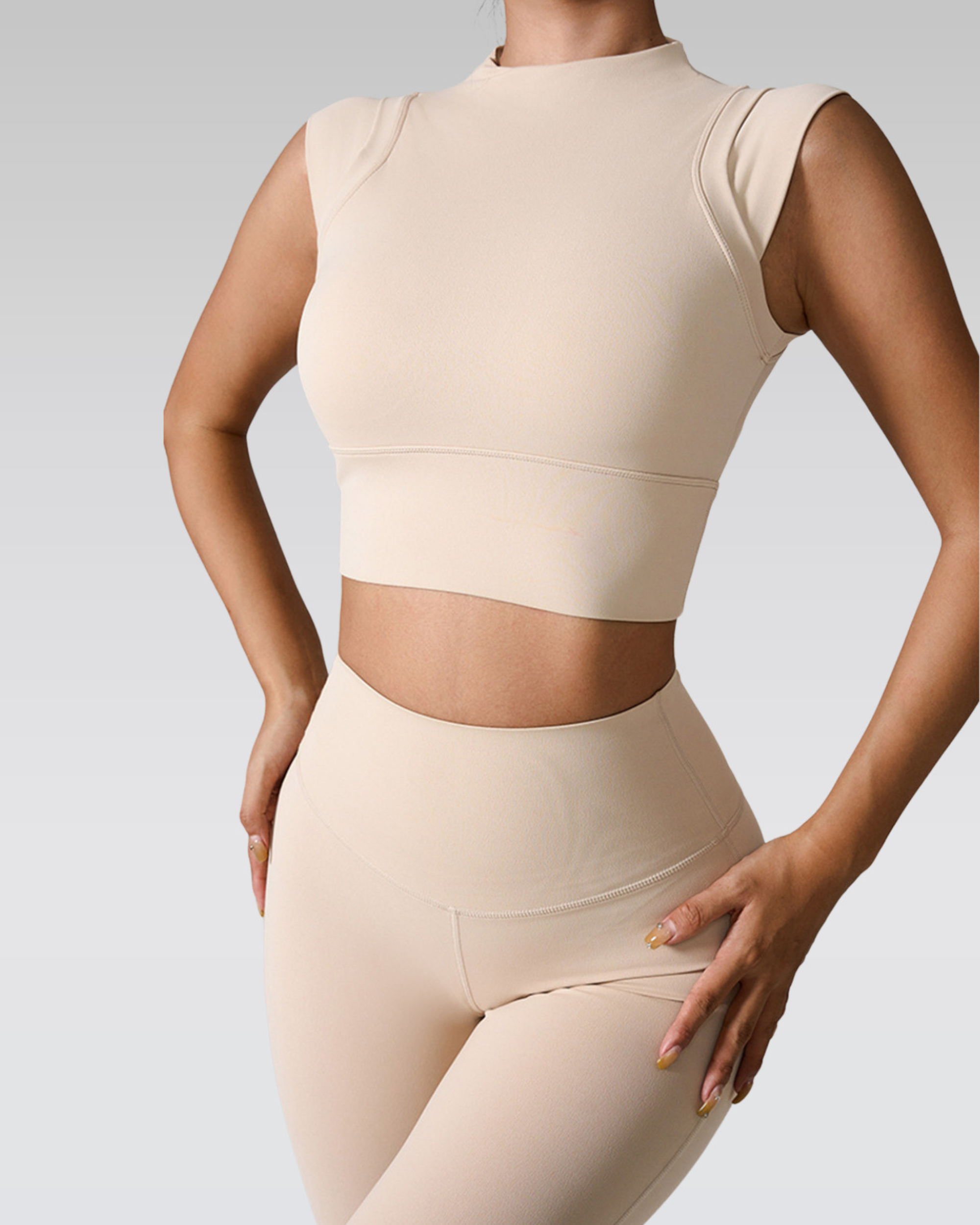 Mock neck active tank