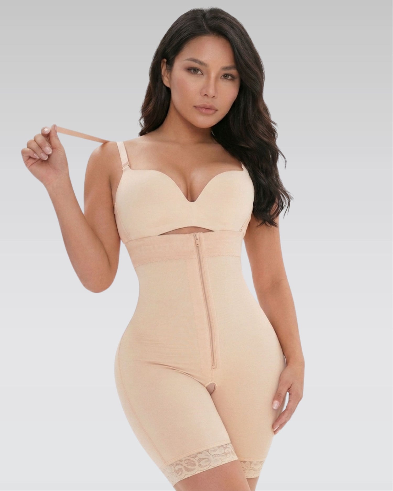 Underbust zip sculpt bodysuit