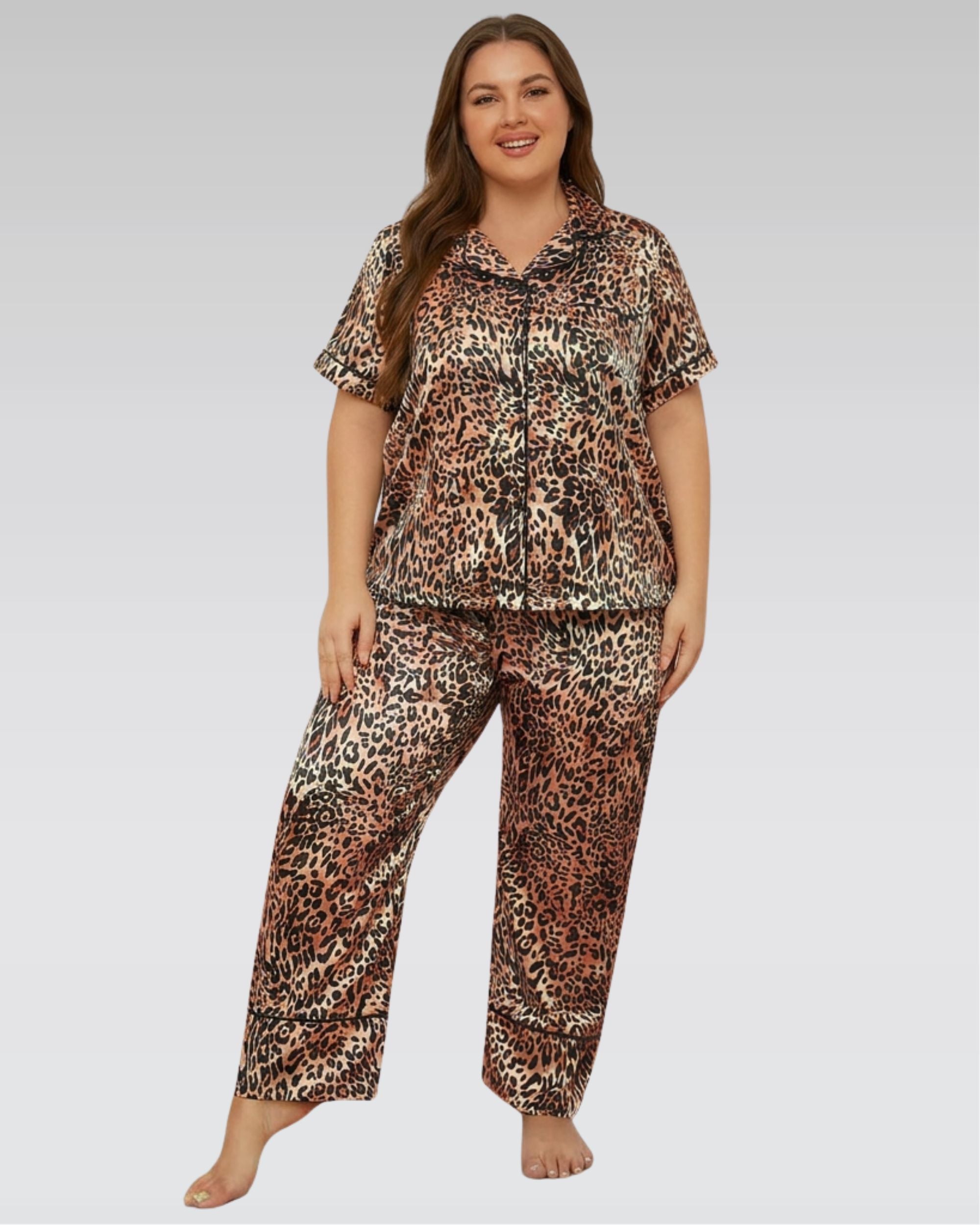 Plus size leopard pajama