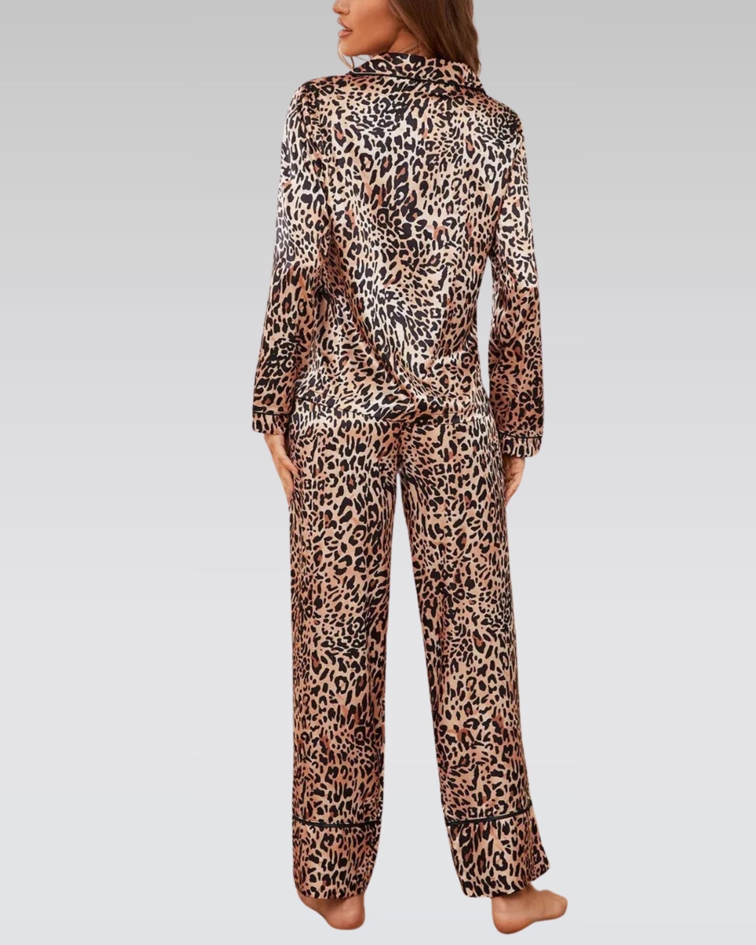 Silk leopard pajama set