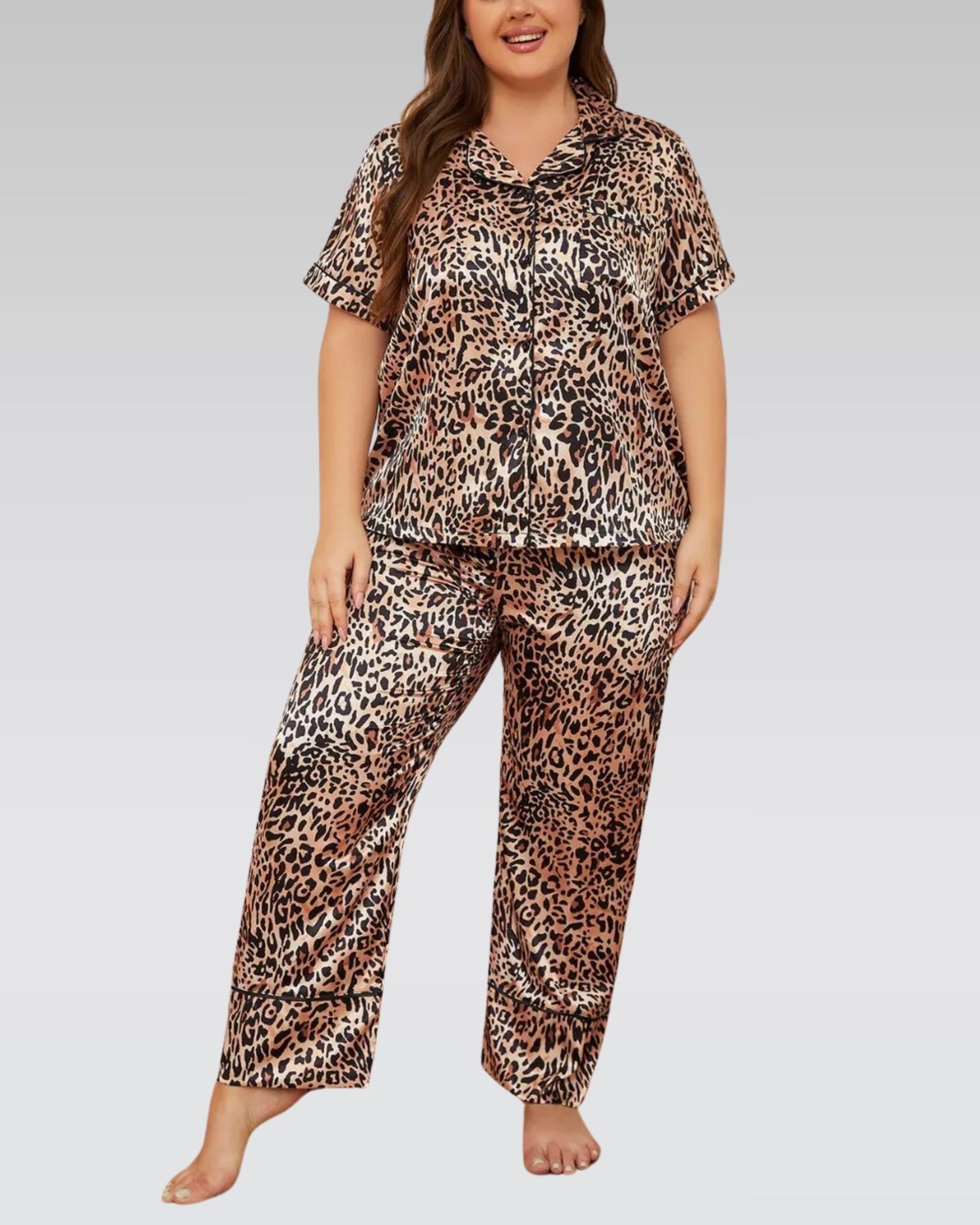Plus size leopard pajama