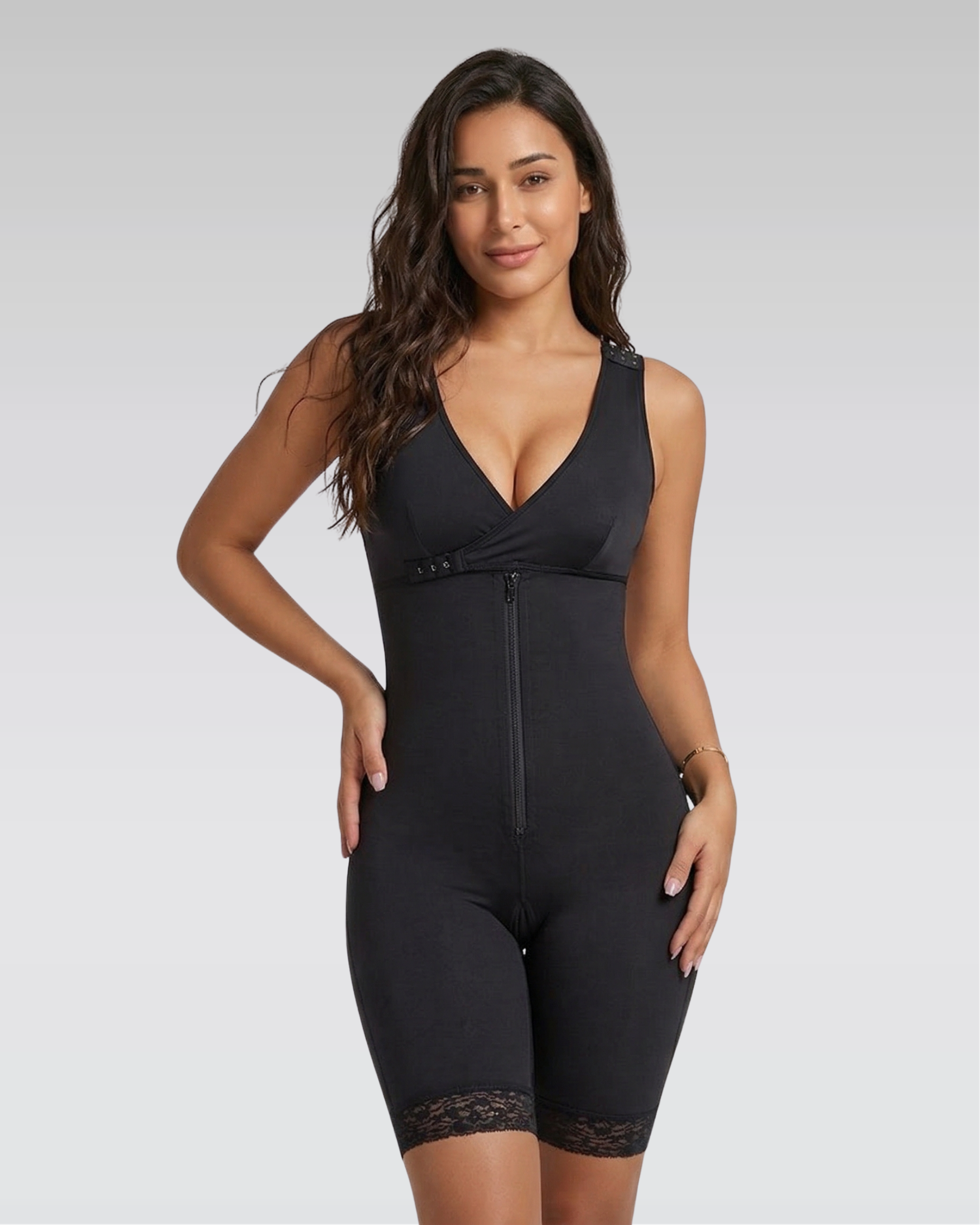 Zip-front sculpt bodysuit