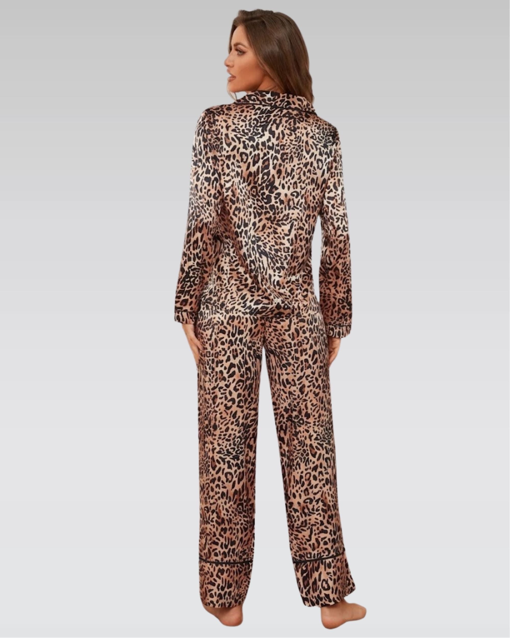Silk leopard pajama set