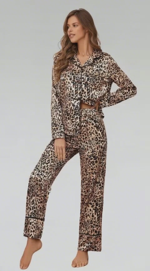 Silk Leopard Pajama Set