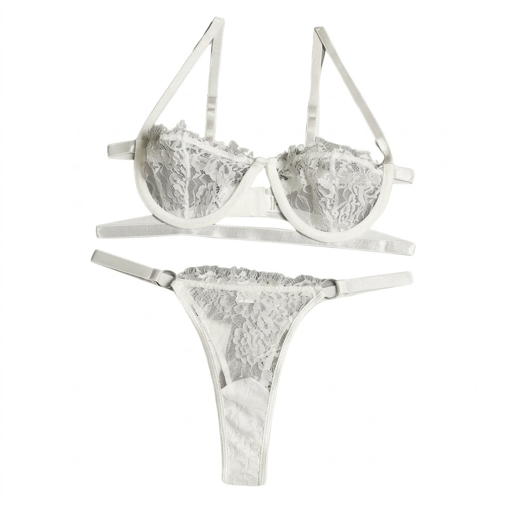 Ensemble lingerie en dentelle transparente
